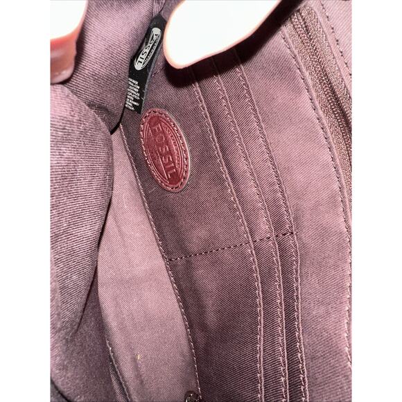 Fossil Black Pink And Tan Clutch Crossbody Handbag Leather 11x7 Inch - Picture 16 of 16